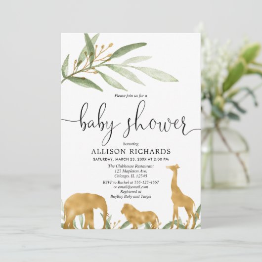 赤男女兼用ちゃんシャワー招待,金ゴールドサファリ 招待状 (スタンド正面)