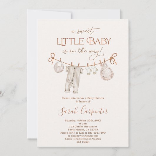 赤男女兼用ちゃんシャワー服 招待状 (正面)