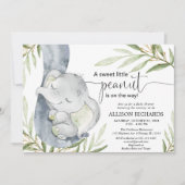 赤男女兼用ちゃんシャワー象の緑の金ゴールド 招待状 (正面)