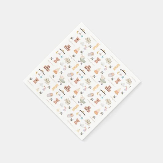 赤男女兼用ちゃんシャワー スタンダードカクテルナプキン (角)