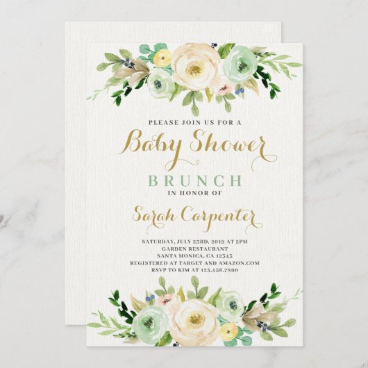 赤男女兼用ちゃんシャワー 招待状 (正面/裏面)