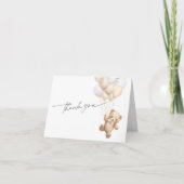 赤男女兼用ちゃんシャワーTeddy Bearテーマ サンキューカード (正面)