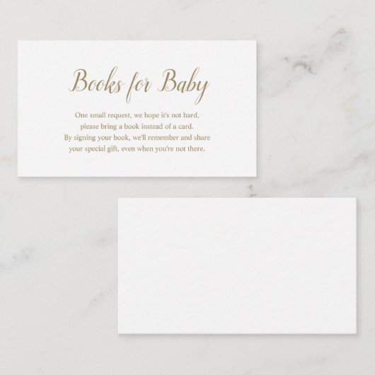 赤男女兼用シンプルちゃんシャワー用金ゴールド本 エンクロージャーカード (正面/裏面)