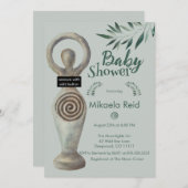 赤異教のちゃんシャワー付き離れの母神女神 招待状 (正面/裏面)