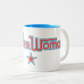 赤疑問に思と青の星印 ツートーンマグカップ (正面右)