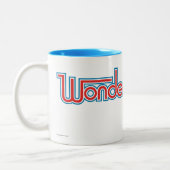 赤疑問に思と青の星印 ツートーンマグカップ (左)