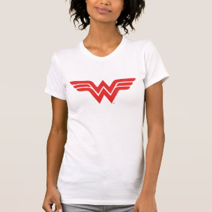 赤疑問に思女ロゴ Tシャツ