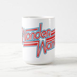 赤疑問に思青の女性のロストライプゴ コーヒーマグカップ