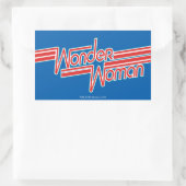 赤疑問に思青の女性のロストライプゴ 長方形シール (バッグ)