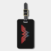 赤疑問に思青グラデーションのロゴ(女性) ラゲッジタグ (正面縦)