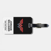 赤疑問に思青グラデーションのロゴ(女性) ラゲッジタグ (裏面横)