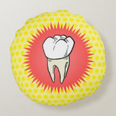 赤白おもしろい黄抽出モルスターバスト ラウンドクッション (裏面)