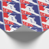 赤白および青雪ボア ラッピングペーパー (角)