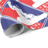 赤白および青雪ボア ラッピングペーパー (ロールコーナー)