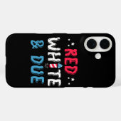 赤白そして期日、妊娠発表ギフト Case-Mate iPhoneケース (裏面 (横))