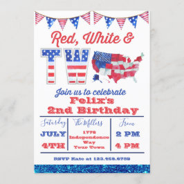 赤白とアメリカ人2人7月4日誕生日 招待状