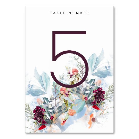 赤白とオレンジのフローラ結婚のテーブルNO. テーブルナンバー (正面)