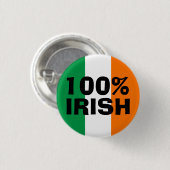 赤白とオレンジ100%アイルランド 缶バッジ (正面&裏面)