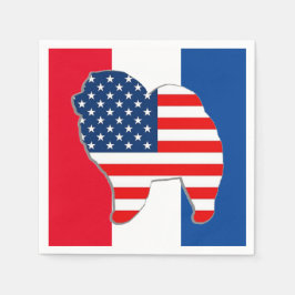 赤白とチャウナプキン スタンダードカクテルナプキン