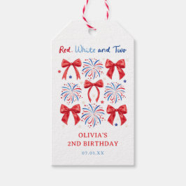 赤白とツー 7月ガール 2歳の誕生日パーティー ギフトタグ