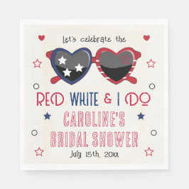 赤白とハートのサングラス ブライダルシャワー スタンダードランチョンナプキン