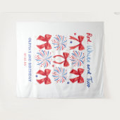 赤白と二人の女の子2nd誕生日パーティー タペストリー (正面(横))