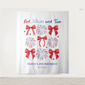 赤白と二人の女の子2nd誕生日パーティー タペストリー (正面)