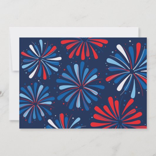 赤白と二歳の誕生日の写真 招待状 (裏面)