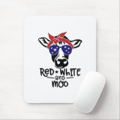 赤白と愛国的モーな牛7月4日 マウスパッド (マウス)