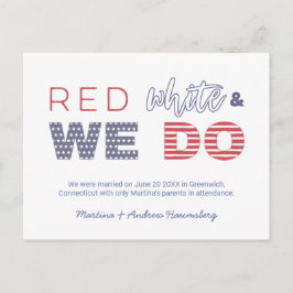 赤白と我々は駆得け結婚した落ち 案内ポストカード