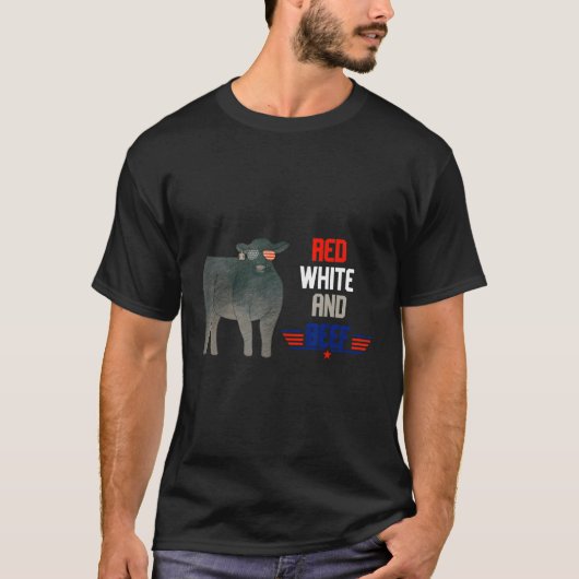 赤白と牛肉 Tシャツ (正面)