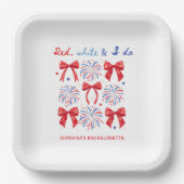 赤白と私がやる7月4日バチェロレッテパーティー ペーパープレート (正面)