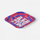 赤白と私がやる レトロな独立記念日 タイダイ ペーパープレート (傾斜あり)