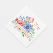 赤白と私は愛国的ブライダルシャワー スタンダードランチョンナプキン (角)