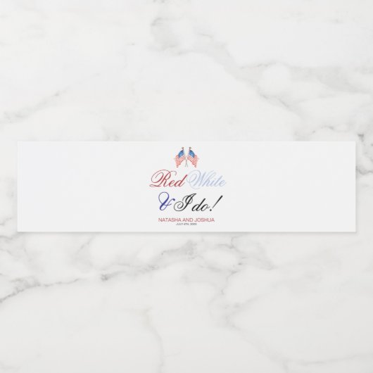 赤白と私は7月4日アメリカ国旗結婚の ペットボトルラベル (シングルラベル)