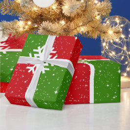 赤白と緑のC'est Noel ラッピングペーパー