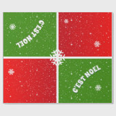 赤白と緑のC'est Noel ラッピングペーパー (フラット)