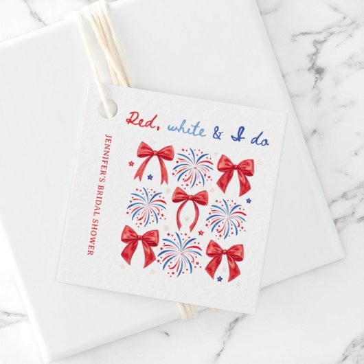 赤白と誓う7月4日婚前パーティー フェイバータグ