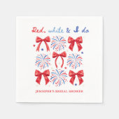 赤白と誓う7月4日 ブライダルシャワー スタンダードカクテルナプキン (正面)