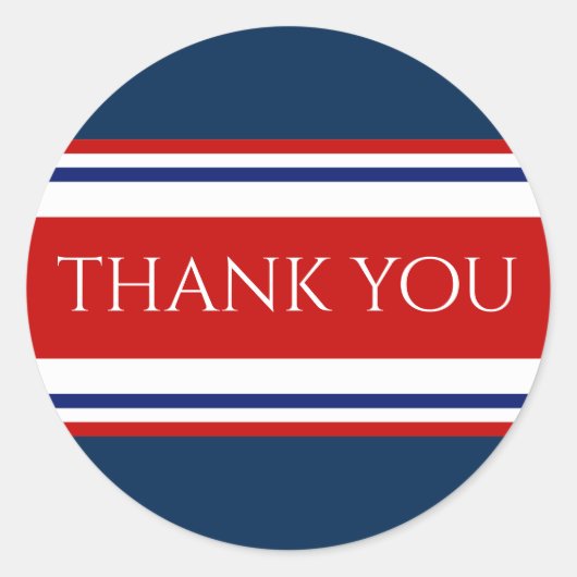 赤白と青ありがとう ラウンドシール (正面)