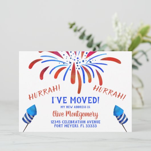 赤白と青のお祝い移動 案内状 (スタンド正面)