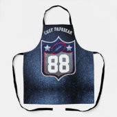 赤白と青のアメリカンフットボールのチームスポーツ エプロン (正面)