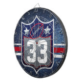 赤白と青のアメリカンフットボールのチームスポーツ ダーツボード (正面右)