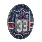 赤白と青のアメリカンフットボールのチームスポーツ ダーツボード (正面左)