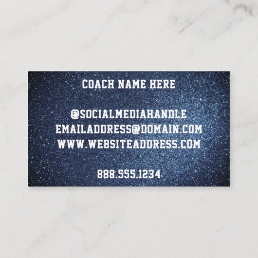 赤白と青のアメリカンフットボールのチームスポーツ 名刺 (裏面)