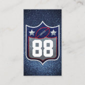 赤白と青のアメリカンフットボールのチームスポーツ 名刺 (正面)