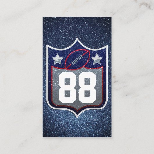 赤白と青のアメリカンフットボールのチームスポーツ 名刺 (正面)