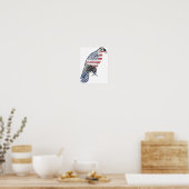 赤白と青のアメリカ愛国的イーグルアート ポスター (キッチン)