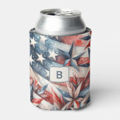 赤白と青のクーラーボックス 缶クーラー (缶正面)