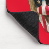 赤白と青のスカル マウスパッド (コーナー)